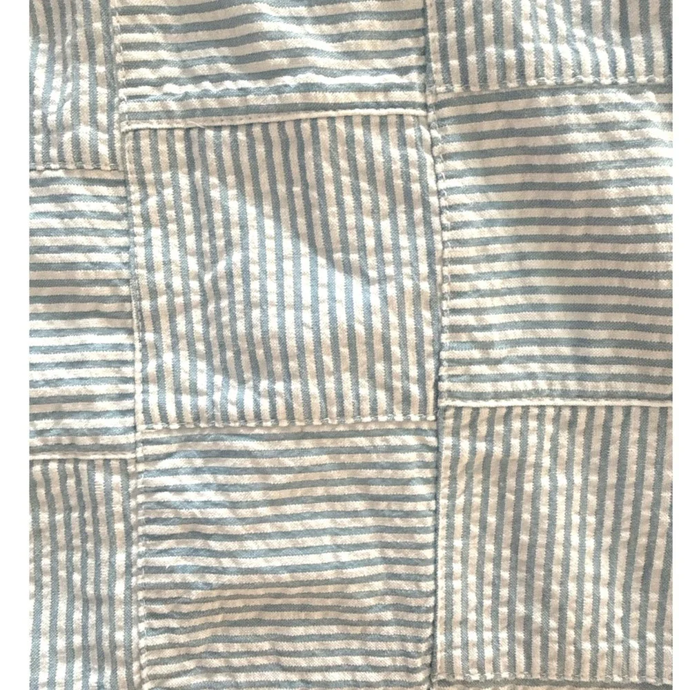 Cape Madras Preppy Seersucker Patchwork‎ Shorts 42 Blue White Striped Coastal
